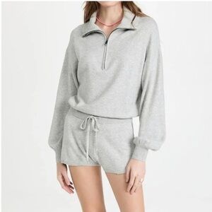 Spiritual Gangster Funnel Neck Romper jumpsuit shorts pockets  Grey size small